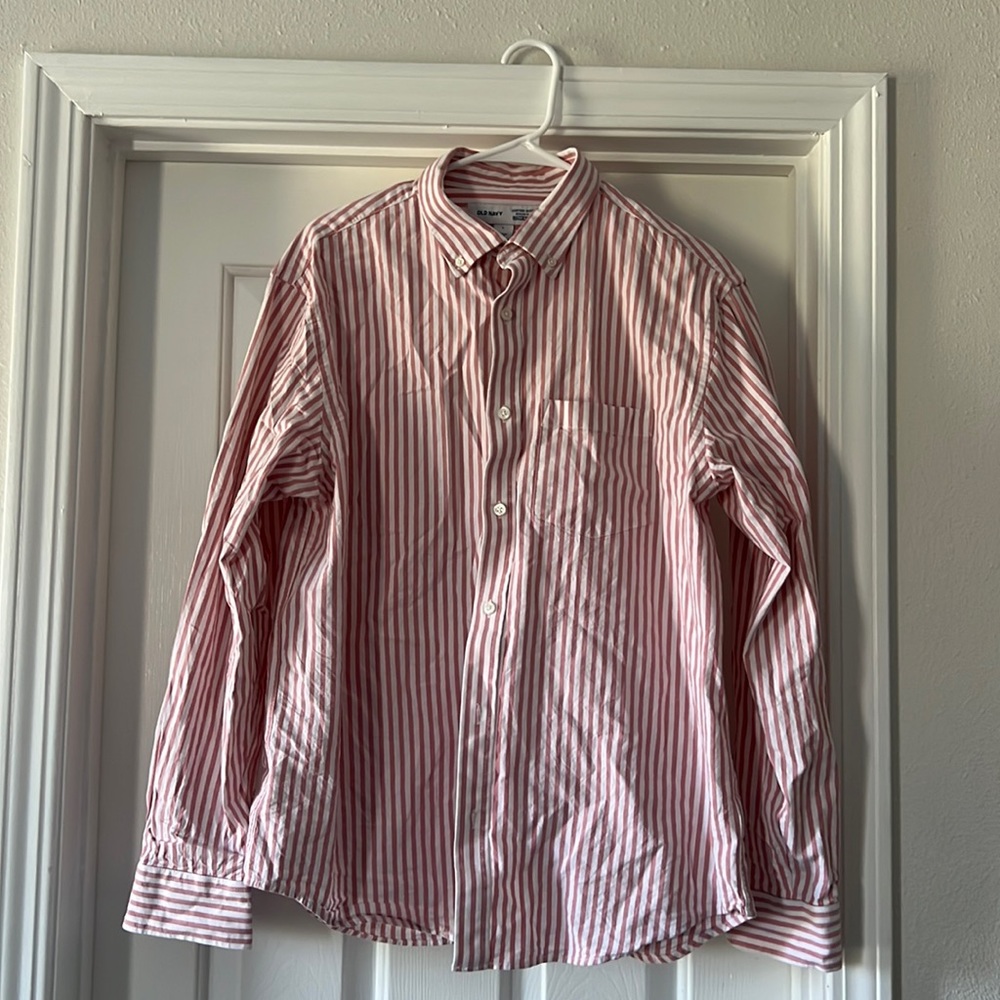 Striped old navy causal button up